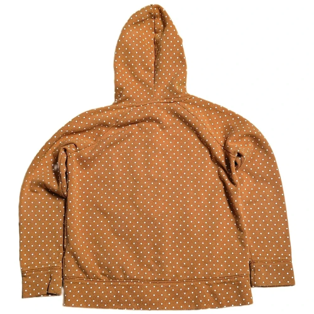 Old‎ Navy Zip Up Hoodie Sweatshirt Girl's Size L 10 12 Mustard Yellow Polkadot